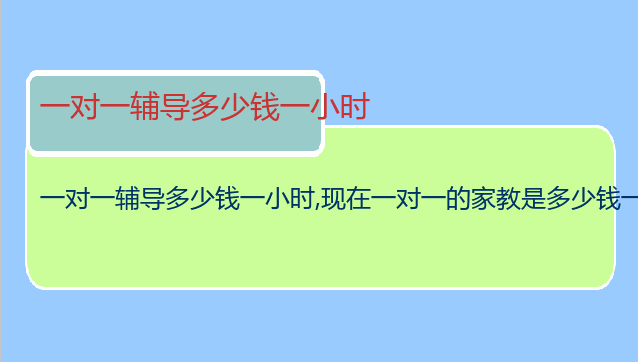 一对一辅导多少钱一小时