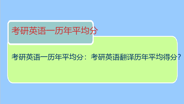 考研英语一历年平均分：考研英语翻译历年平均得分？？