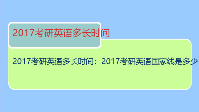 2017考研英语多长时间：2017考研英语国家线是多少