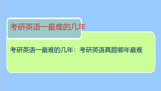 考研英语一最难的几年：考研英语真题哪年最难