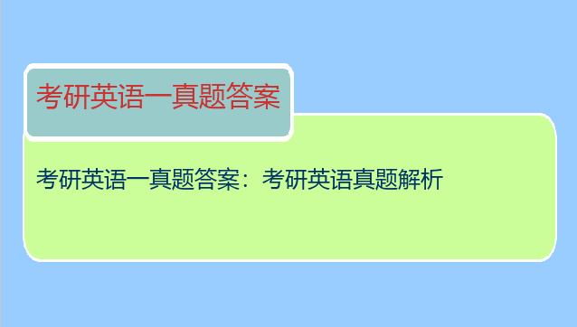 考研英语一真题答案：考研英语真题解析