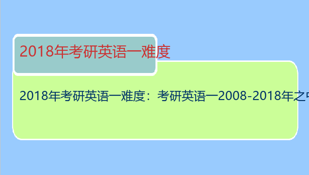 2018年考研英语一难度：考研英语一2008-2018年之中，哪年最难？哪年