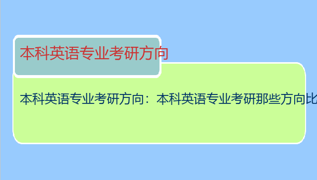 本科英语专业考研方向：本科英语专业考研那些方向比较合适呢?