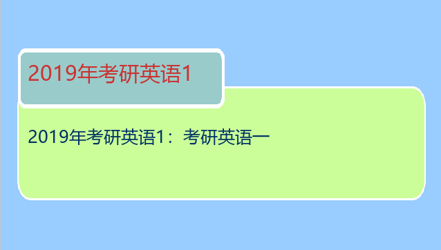 2019年考研英语1：考研英语一