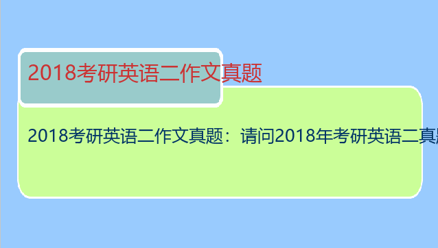 2018考研英语二作文真题：请问2018年考研英语二真题什么时候出?