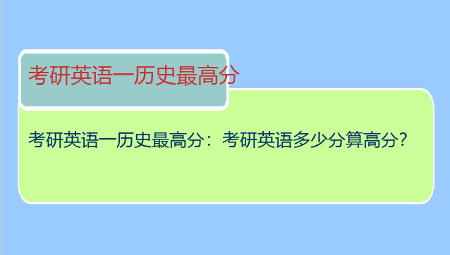 考研英语一历史最高分：考研英语多少分算高分？