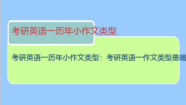 考研英语一历年小作文类型：考研英语一作文类型是啥？