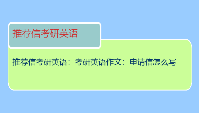推荐信考研英语：考研英语作文：申请信怎么写