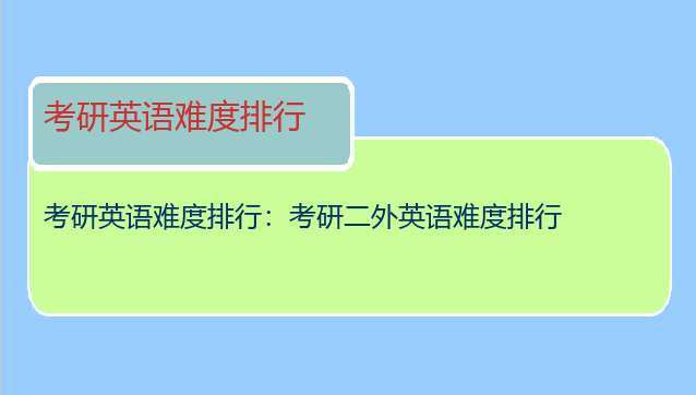 考研英语难度排行：考研二外英语难度排行