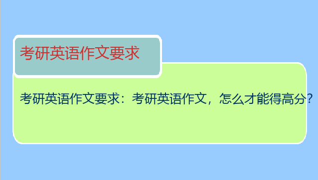 考研英语作文要求：考研英语作文，怎么才能得高分？