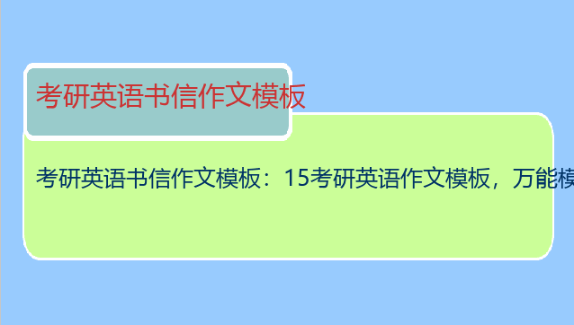 考研英语书信作文模板：15考研英语作文模板，万能模板，急求