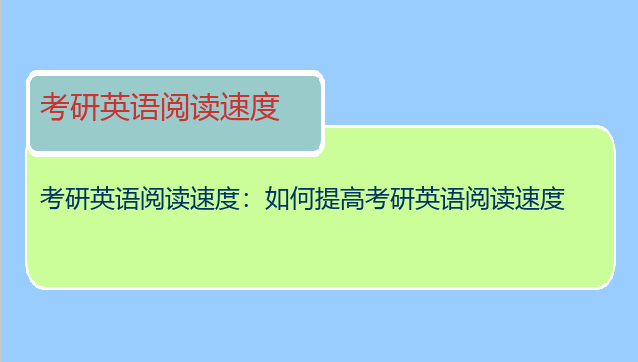 考研英语阅读速度：如何提高考研英语阅读速度
