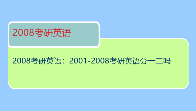 2008考研英语：2001-2008考研英语分一二吗