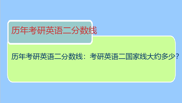 历年考研英语二分数线：考研英语二国家线大约多少？