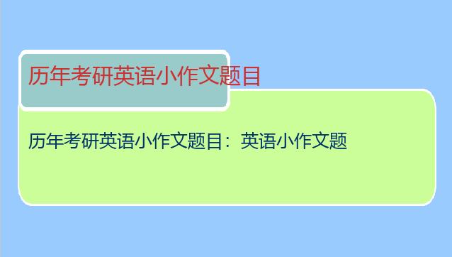 历年考研英语小作文题目：英语小作文题