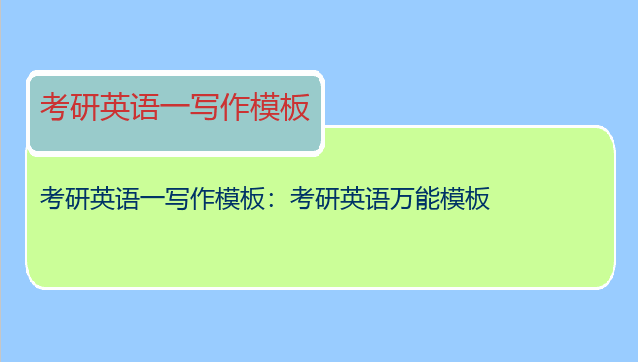 考研英语一写作模板：考研英语万能模板