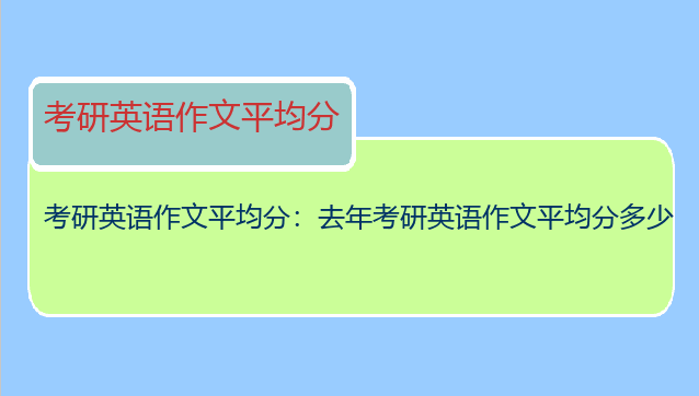 考研英语作文平均分：去年考研英语作文平均分多少