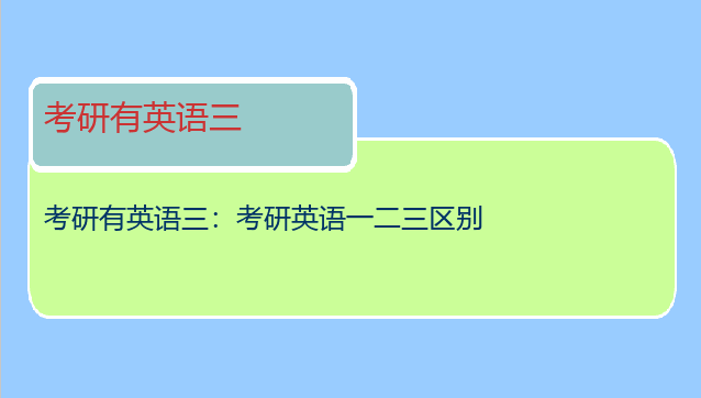 考研有英语三：考研英语一二三区别