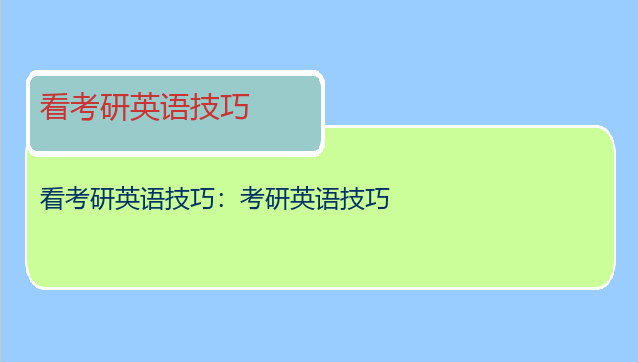 看考研英语技巧：考研英语技巧