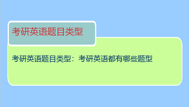 考研英语题目类型：考研英语都有哪些题型