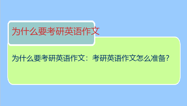 为什么要考研英语作文：考研英语作文怎么准备？