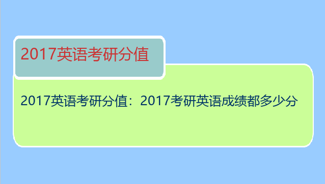 2017英语考研分值：2017考研英语成绩都多少分