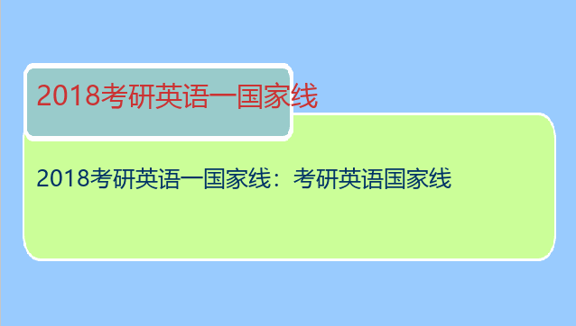 2018考研英语一国家线：考研英语国家线