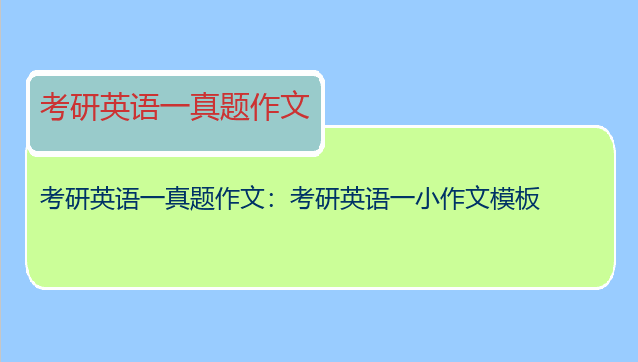 考研英语一真题作文：考研英语一小作文模板