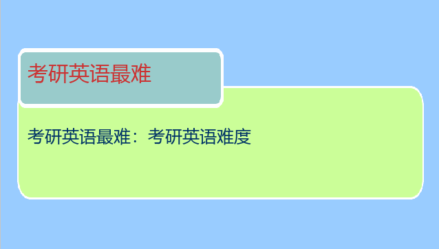 考研英语最难：考研英语难度