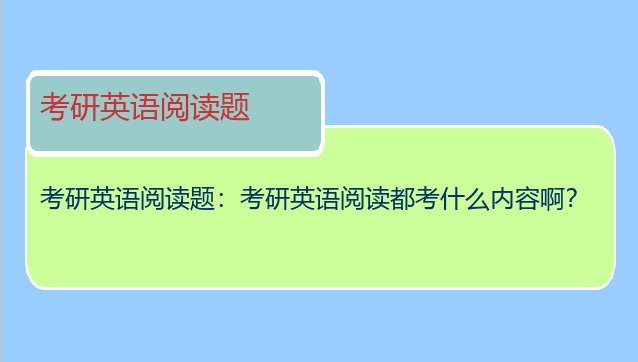考研英语阅读题：考研英语阅读都考什么内容啊？