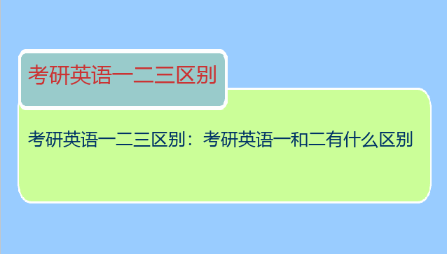 考研英语一二三区别：考研英语一和二有什么区别