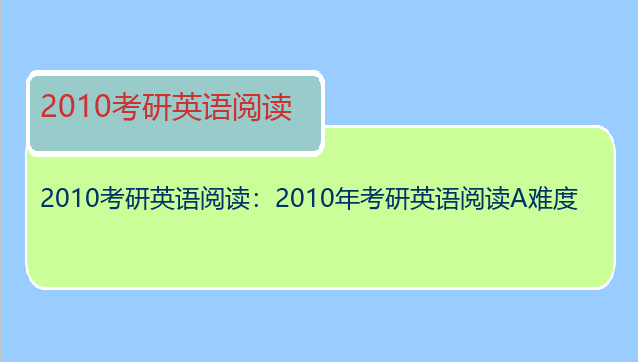 2010考研英语阅读：2010年考研英语阅读A难度