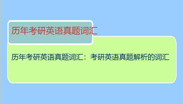 历年考研英语真题词汇：考研英语真题解析的词汇