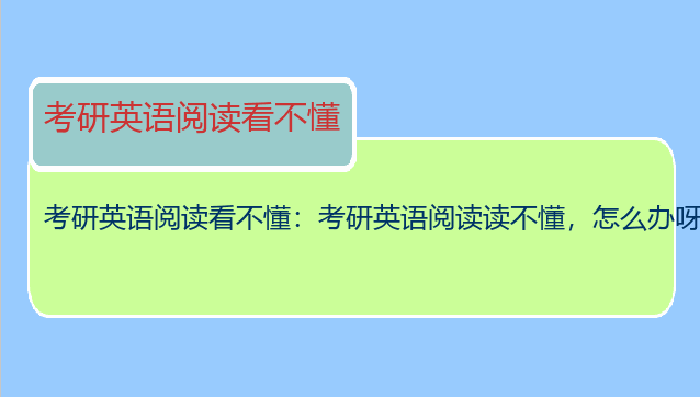 考研英语阅读看不懂：考研英语阅读读不懂，怎么办呀？？