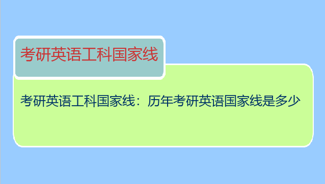 考研英语工科国家线：历年考研英语国家线是多少