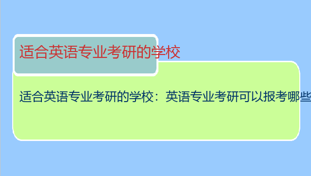 适合英语专业考研的学校：英语专业考研可以报考哪些院校