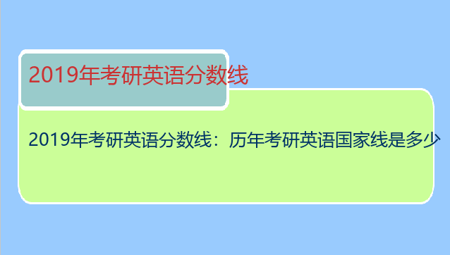 2019年考研英语分数线：历年考研英语国家线是多少