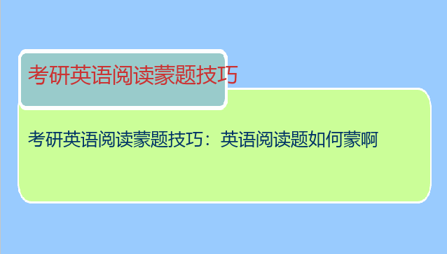 考研英语阅读蒙题技巧：英语阅读题如何蒙啊
