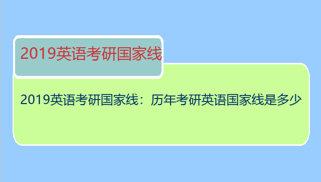 2019英语考研国家线：历年考研英语国家线是多少