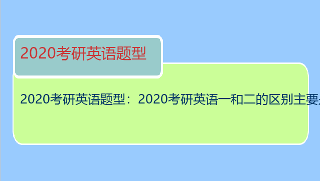 2020考研英语题型：2020考研英语一和二的区别主要是什么呢？