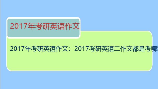 2017年考研英语作文：2017考研英语二作文都是考哪种类型啊？考研英语作