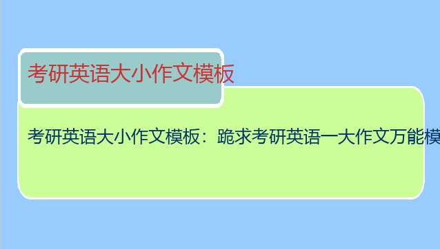 考研英语大小作文模板：跪求考研英语一大作文万能模版