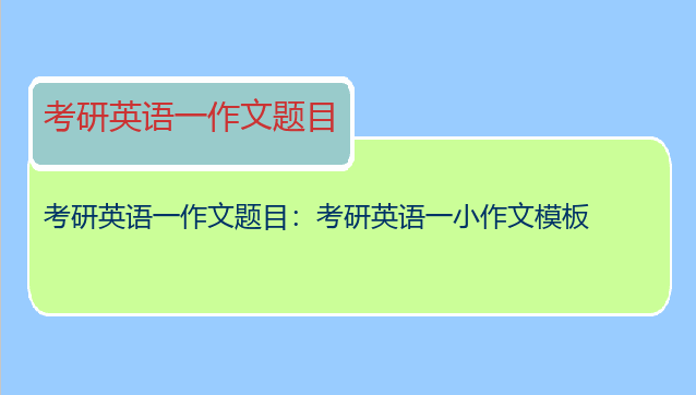 考研英语一作文题目：考研英语一小作文模板