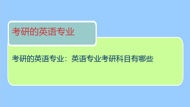 考研的英语专业：英语专业考研科目有哪些