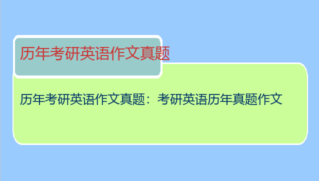 历年考研英语作文真题：考研英语历年真题作文