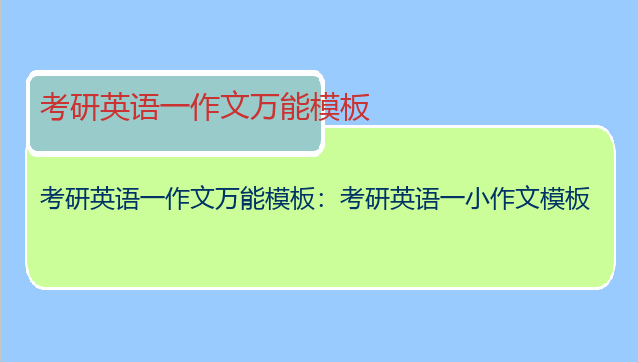 考研英语一作文万能模板：考研英语一小作文模板