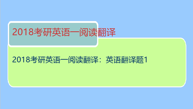 2018考研英语一阅读翻译：英语翻译题1