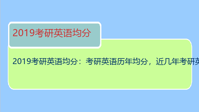 2019考研英语均分：考研英语历年均分，近几年考研英语的平均分。
