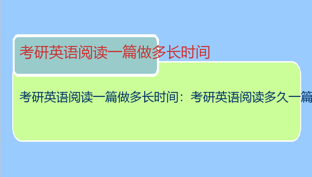 考研英语阅读一篇做多长时间：考研英语阅读多久一篇