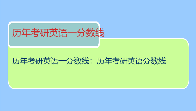 历年考研英语一分数线：历年考研英语分数线